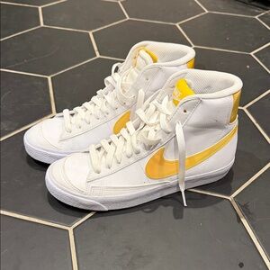 Nike White and Yellow High-Tops